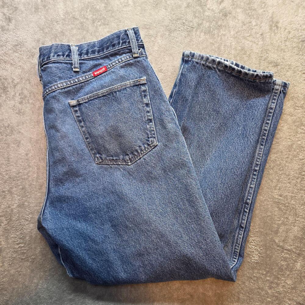 Wrangler Jeans Mens 38x30 Blue Medium Wash Regular Straight Leg Denim 96601MR